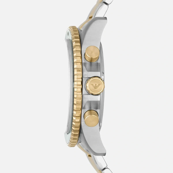 Emporio Armani armbåndsur i sølv og guld sidevisning