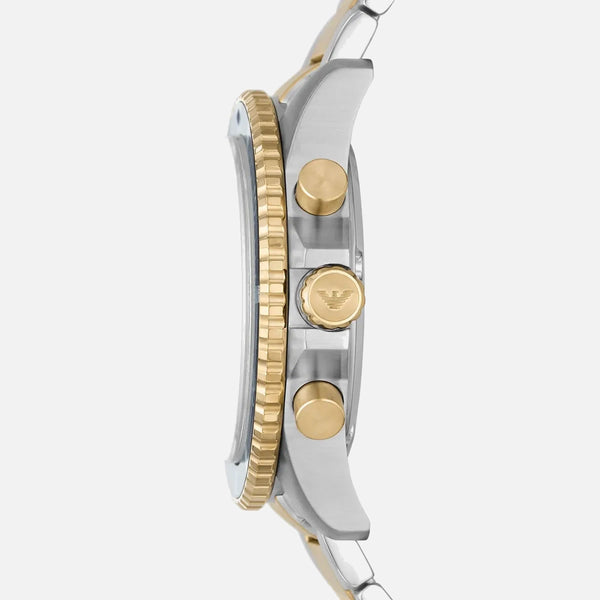 Emporio Armani chronograph ur i two-tone stål og guld