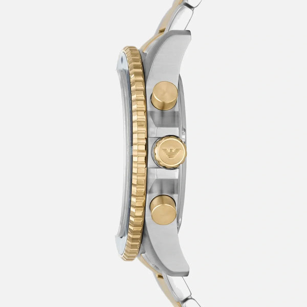 Emporio Armani chronograph ur i two-tone stål og guld