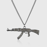 AK-47 Necklace – Masculine Silver-Colored Steel Necklace 3mm
