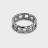 Curb Chain Ring - Silver Colored