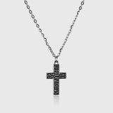 Hammered Cross Necklace – Rustic Silver Cross Necklace