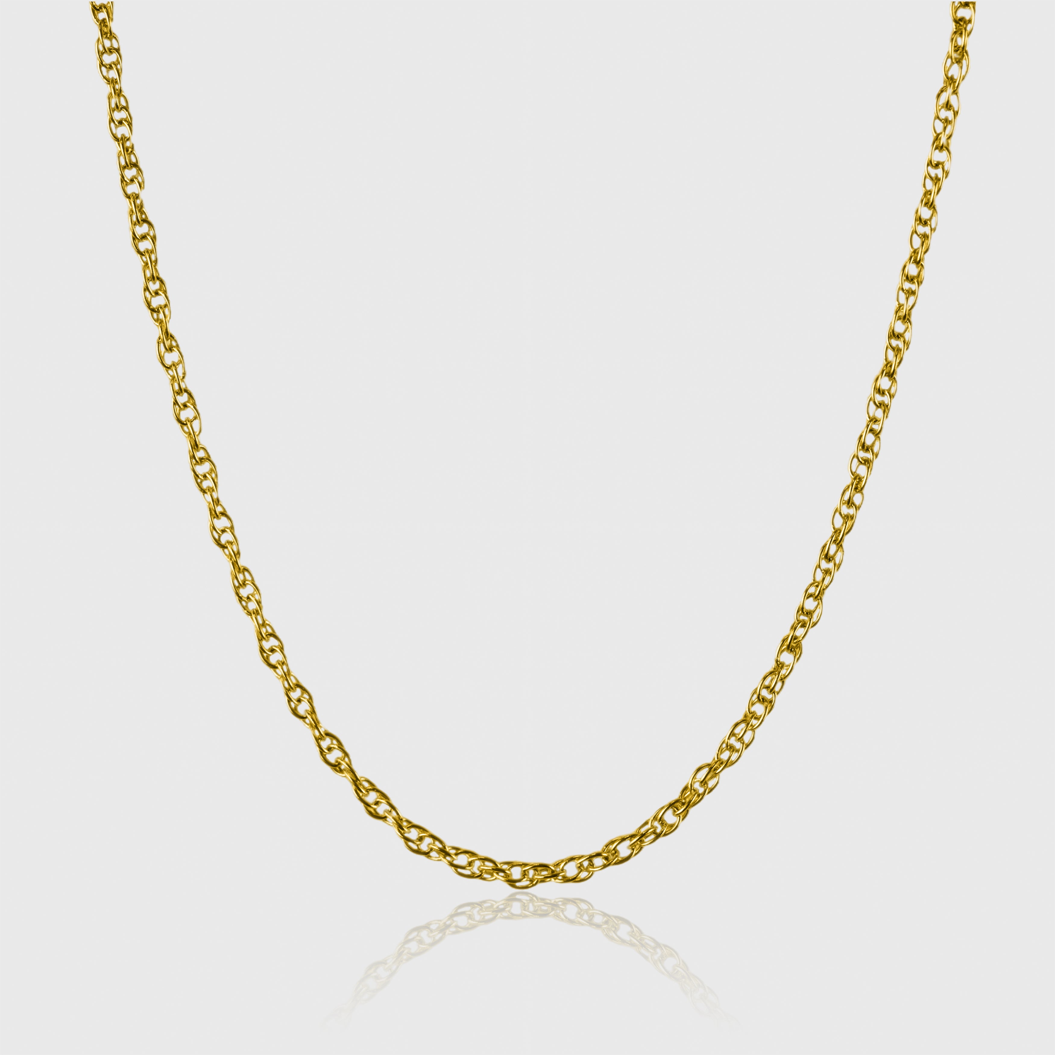 Guldbelagt rope chain halskæde i 18 karat guld