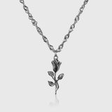 Rose Necklace - Silver Colored