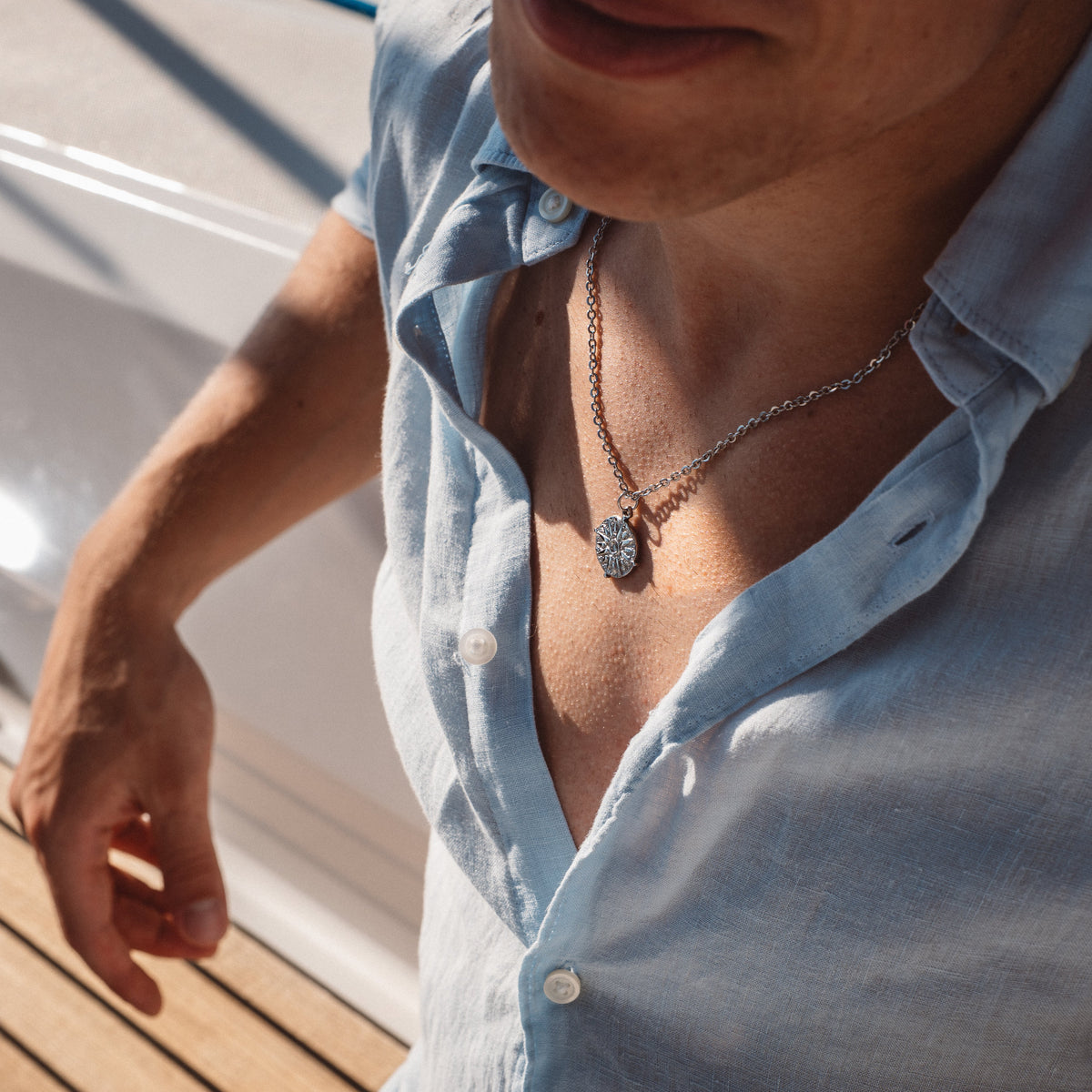 Solar Necklace – Silver-Colored
