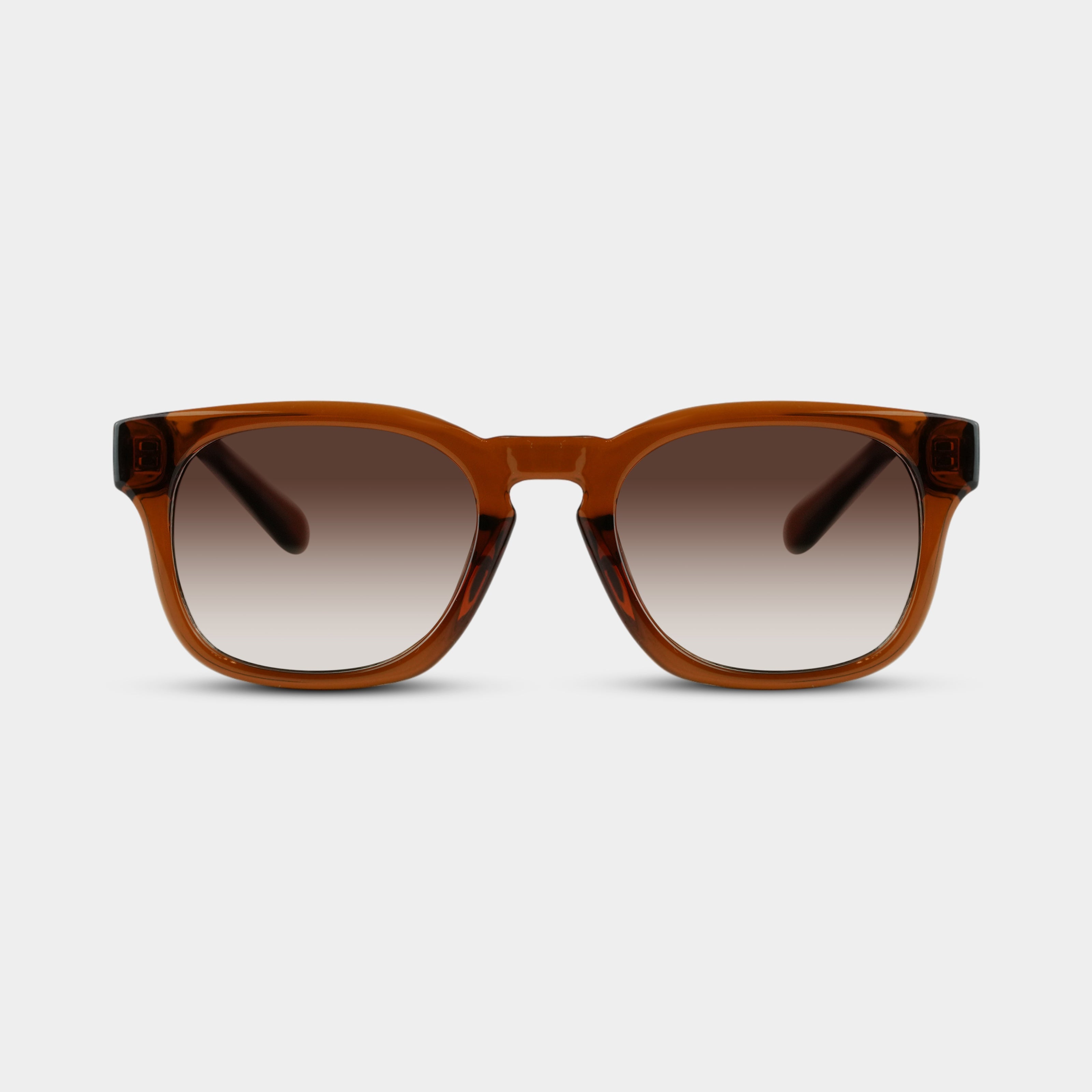 Valdemar Caramel solbriller i gyldenbrun med gradient linser set forfra