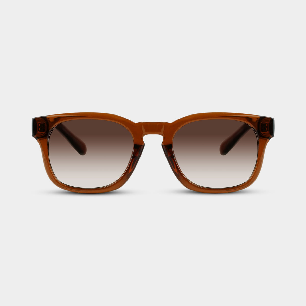 Valdemar Caramel solbriller i gyldenbrun med gradient linser set forfra