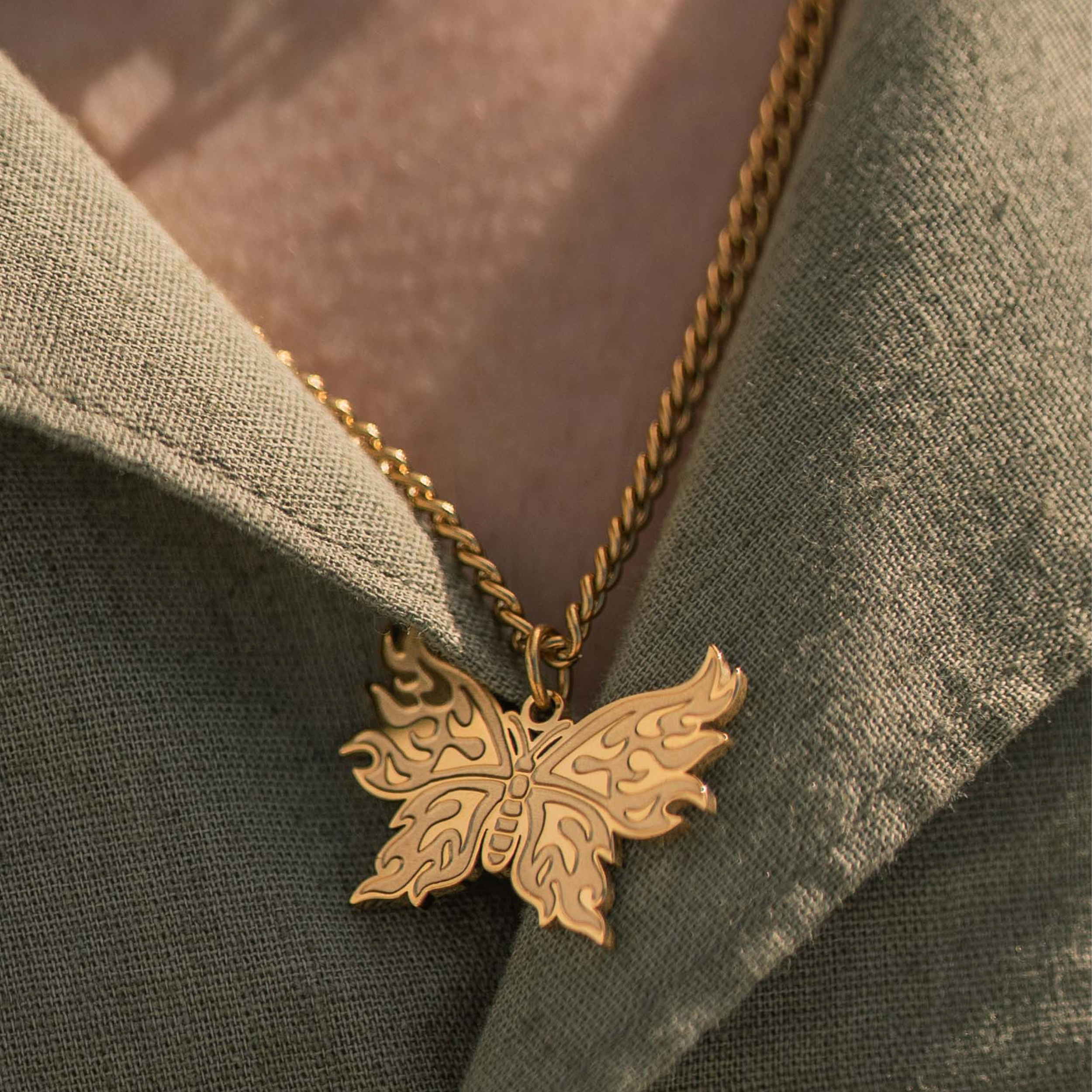 Butterfly Necklace - 18k Gold Plated