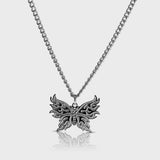 Butterfly Necklace - Silver Colored