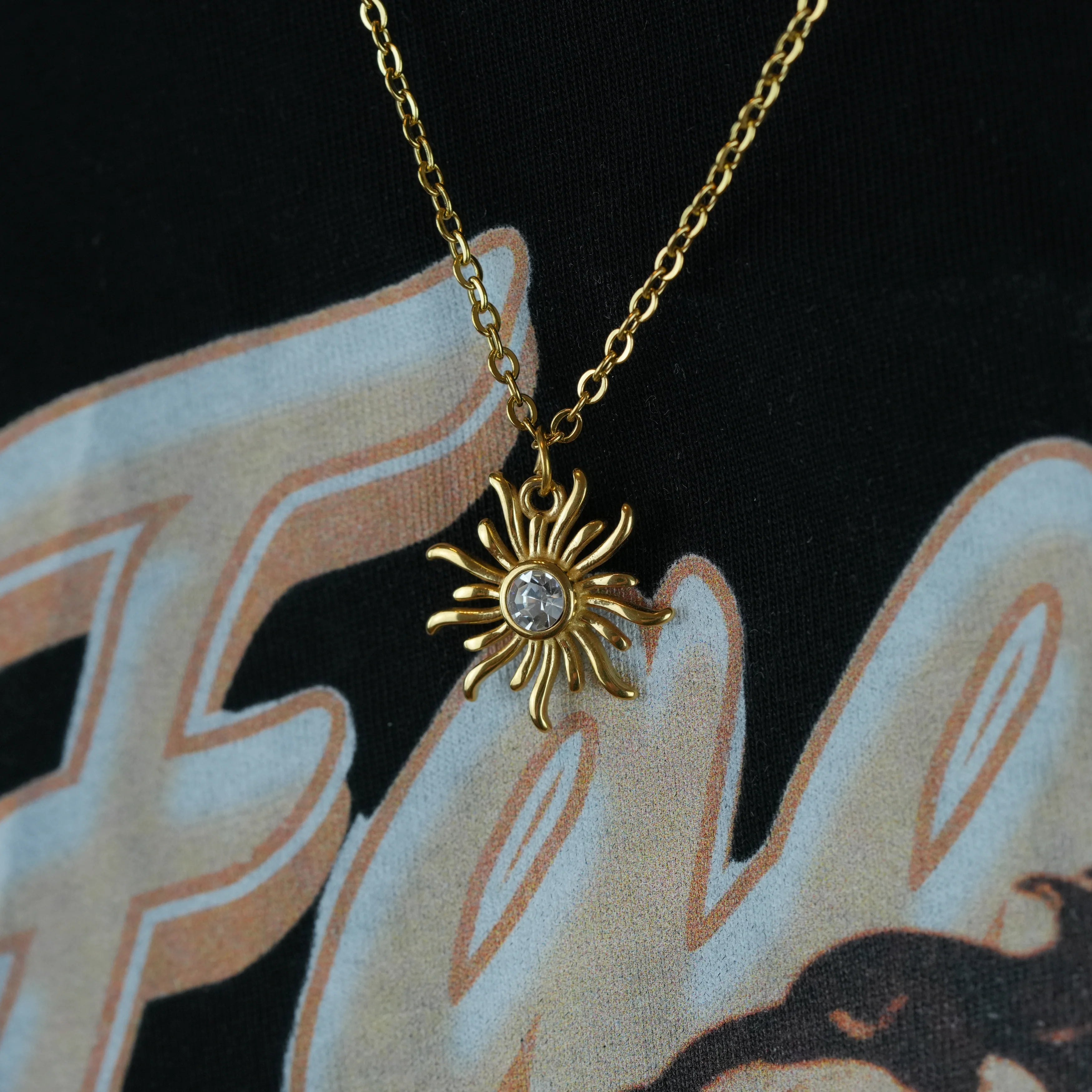 Daystar Necklace – Gold-colored star necklace 55 cm for him