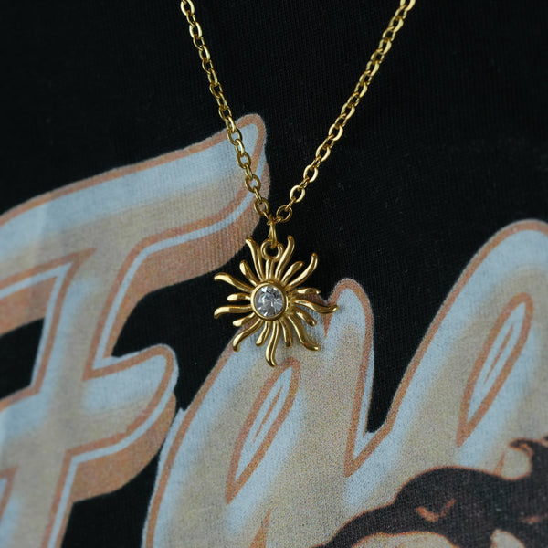 Daystar Necklace – Gold-colored star necklace 55 cm for him