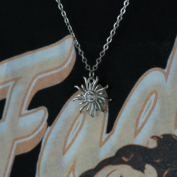 Daystar Necklace – Silver-colored star necklace for men in 3 mm