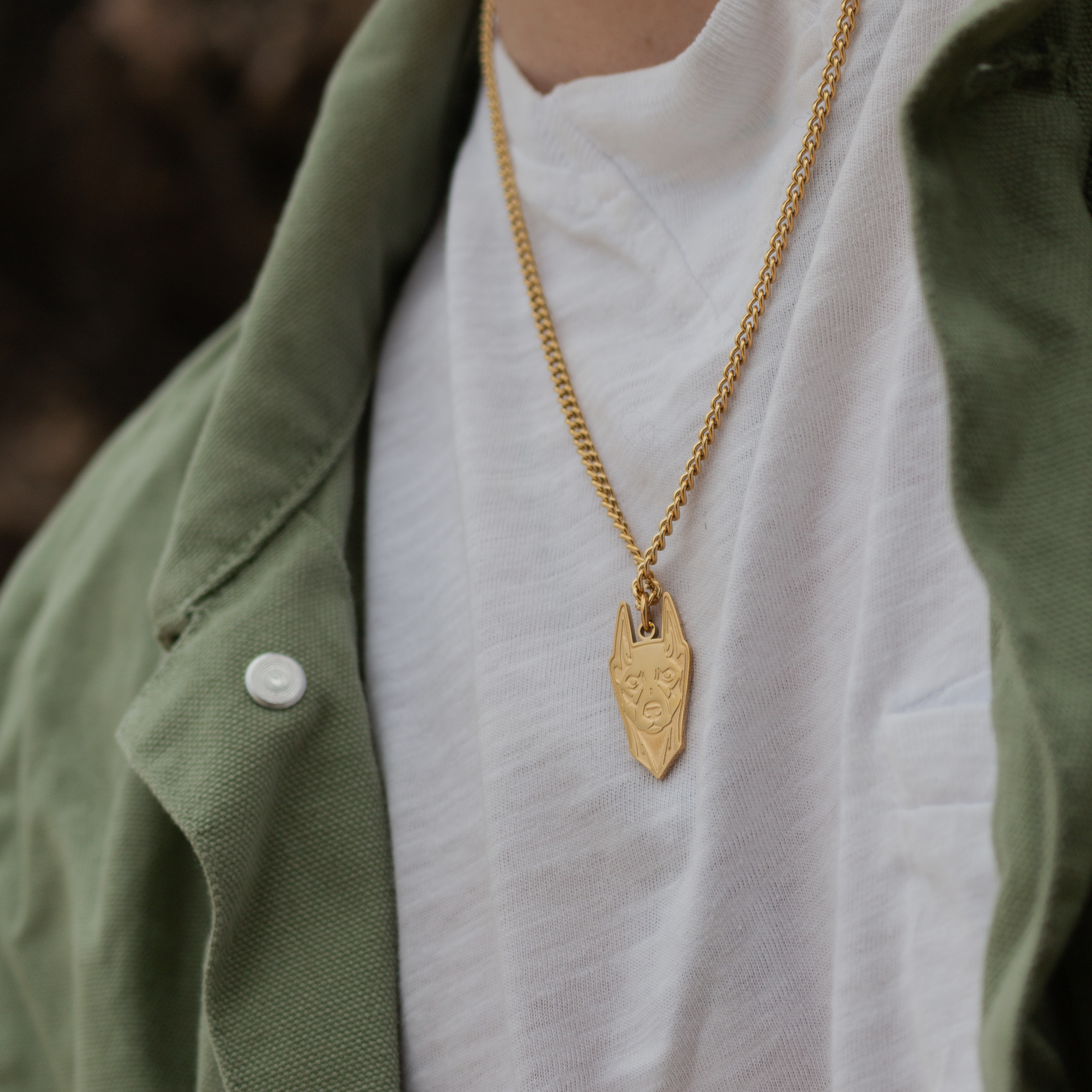 Doberman Necklace - 18k Gold Plated