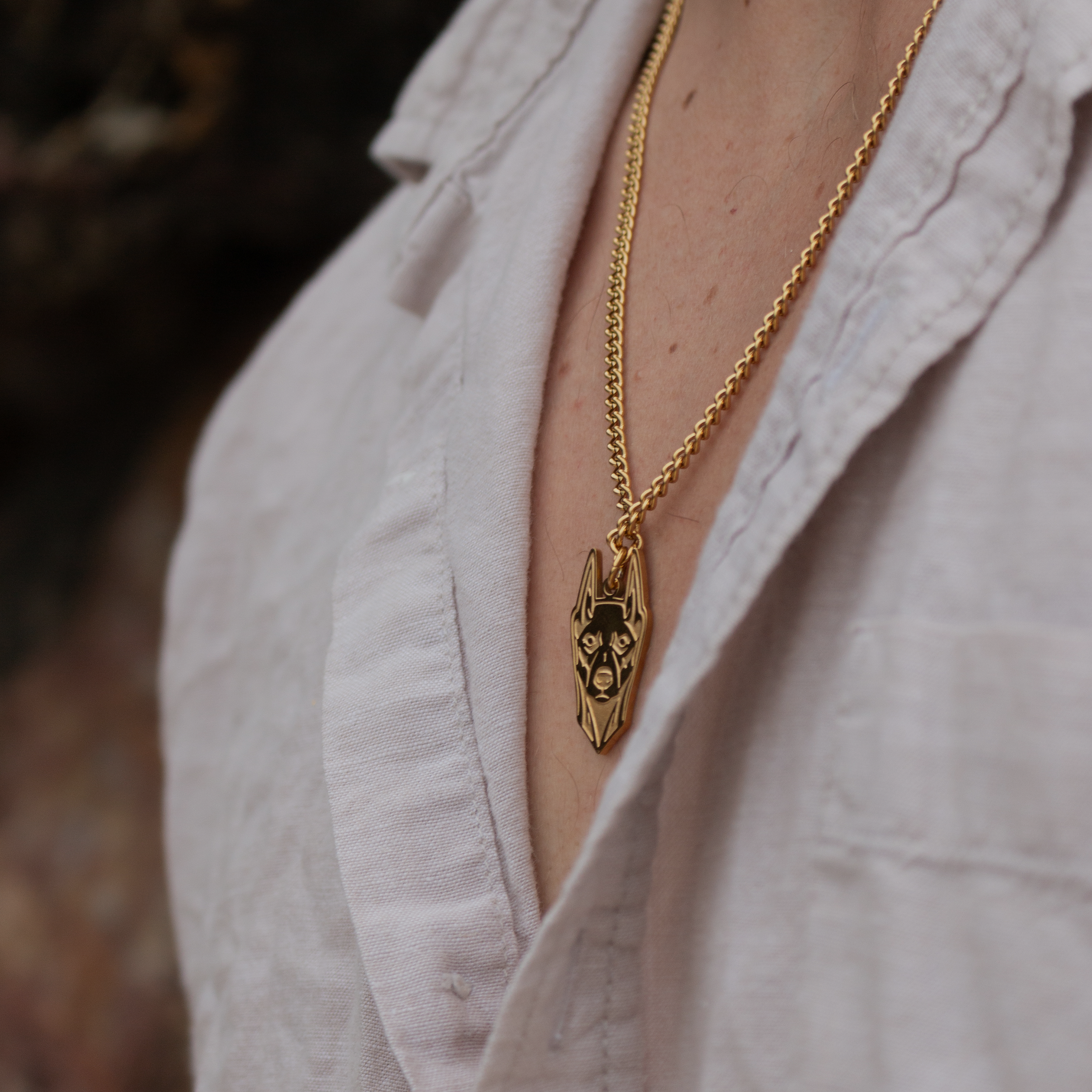Doberman Necklace - 18k Gold Plated