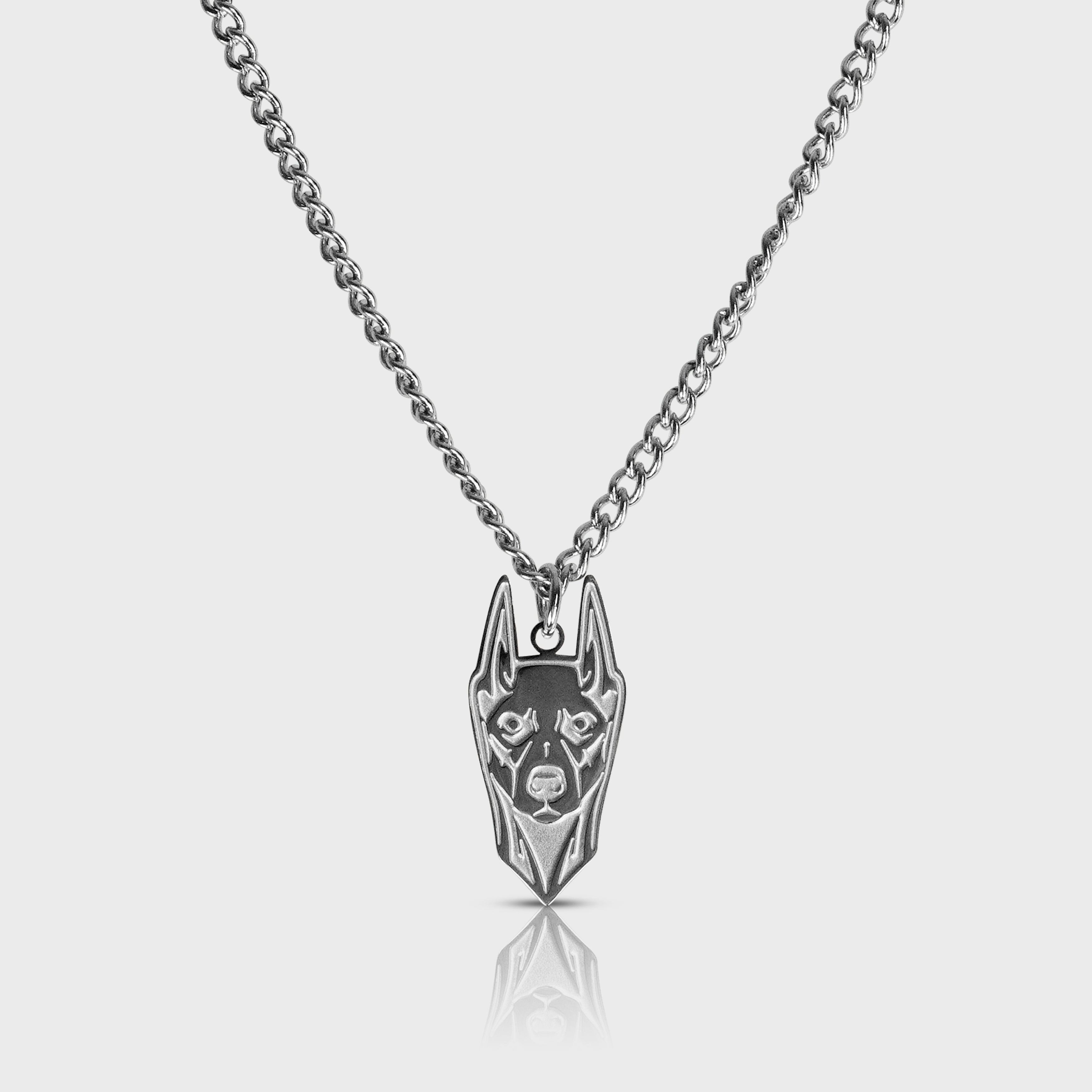 Doberman Necklace - Silver