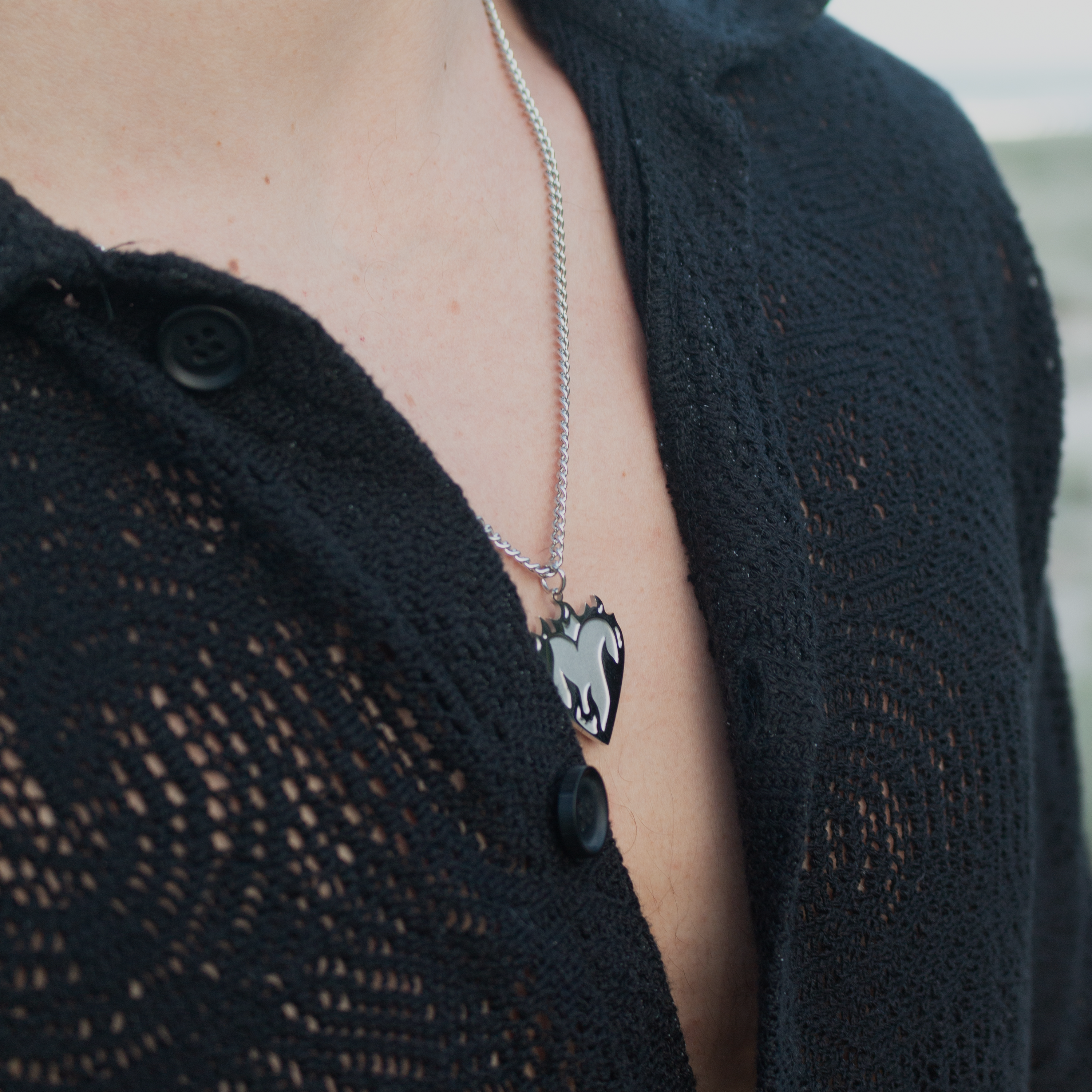 Heart Necklace - Silver Colored
