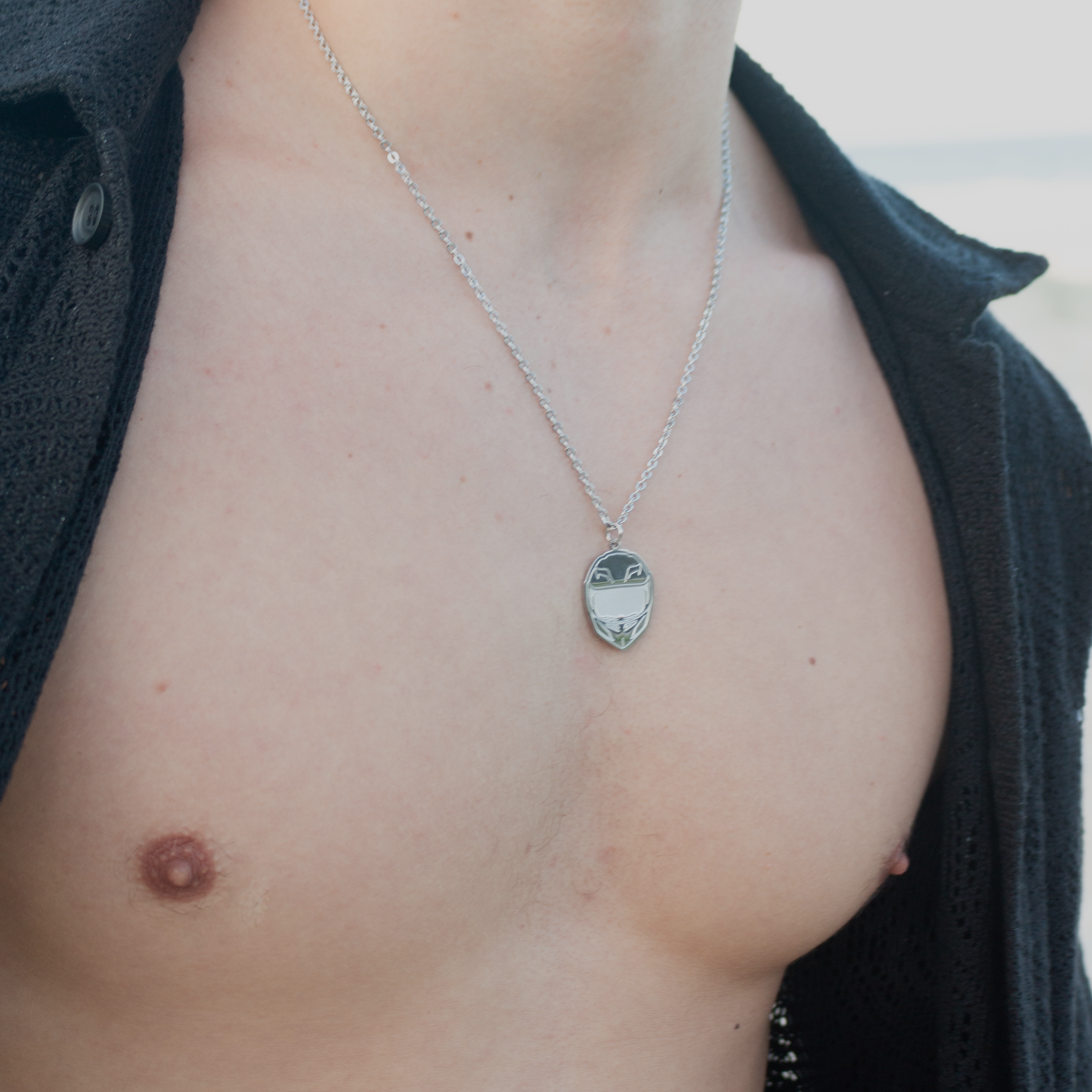 Helmet Necklace - Silver