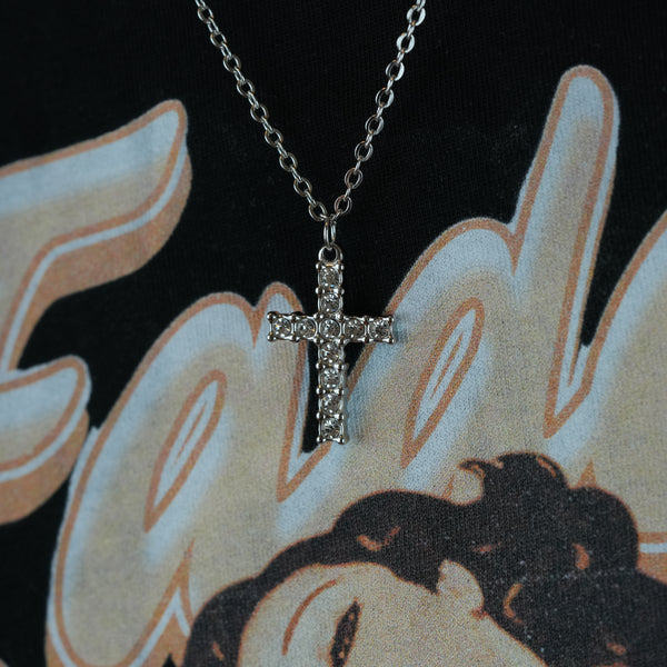 Shiny Cross Necklace – Silver cross necklace for men