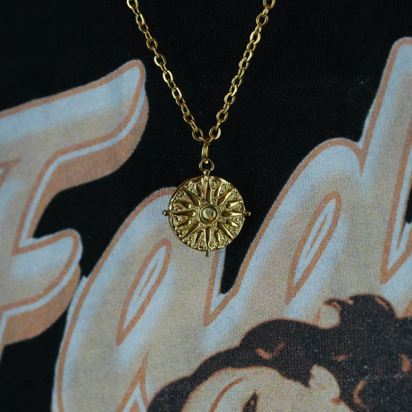 Solar Necklace - Gold-Colored Men's Chain 55 cm in 3 mm Stainless Steel