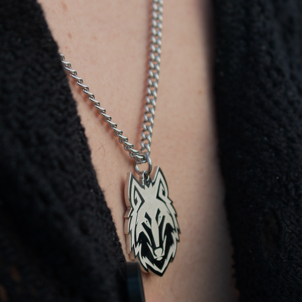 Wolf Necklace - Silver Colored