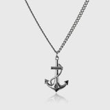 Anchor Necklace – Silver-colored anchor necklace for men