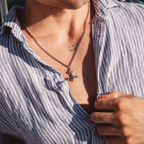 Anchor Necklace – Silver Colored