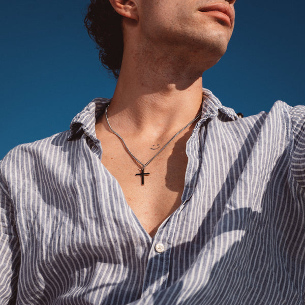 Cross Necklace - Silver Colored