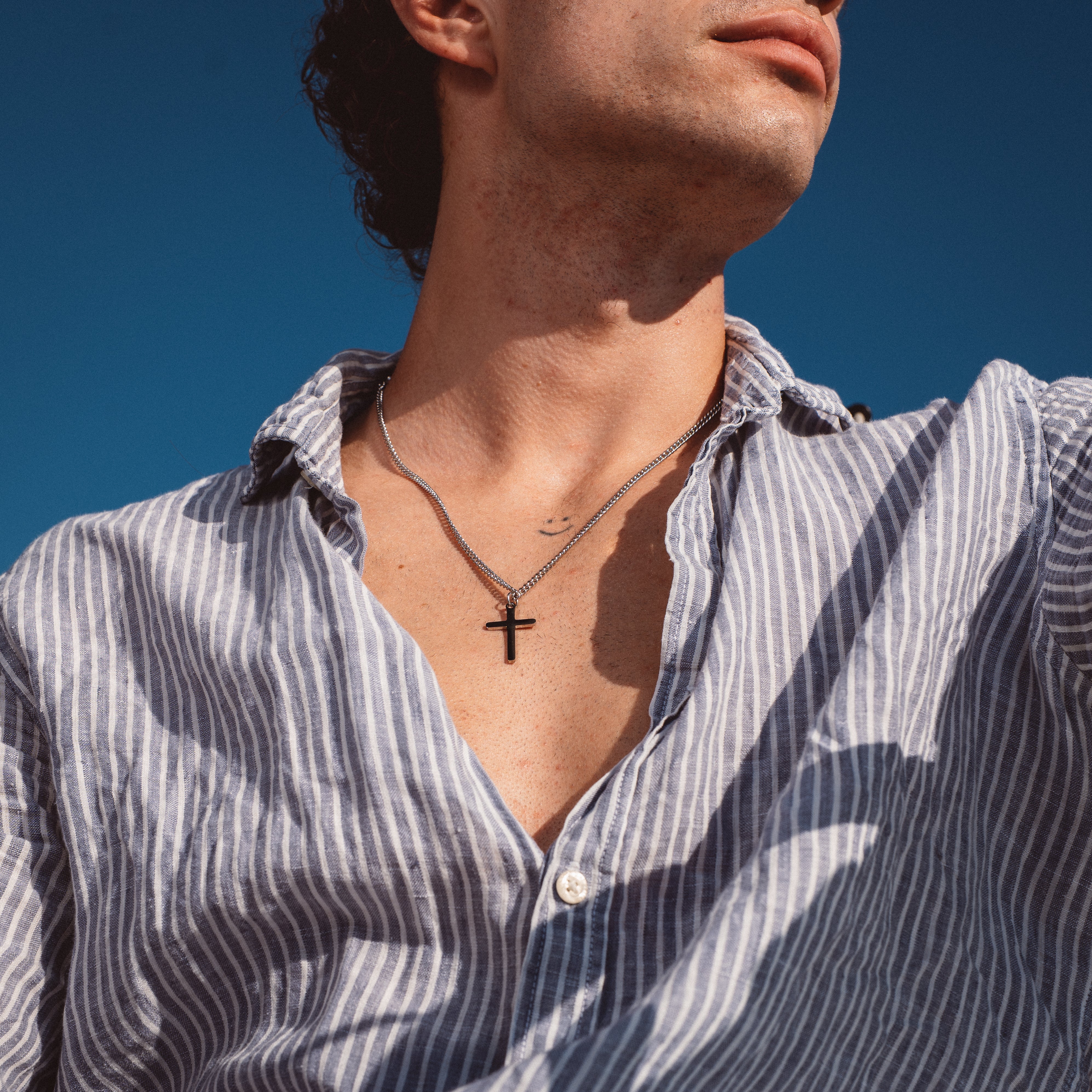 Cross Necklace - Silver Colored