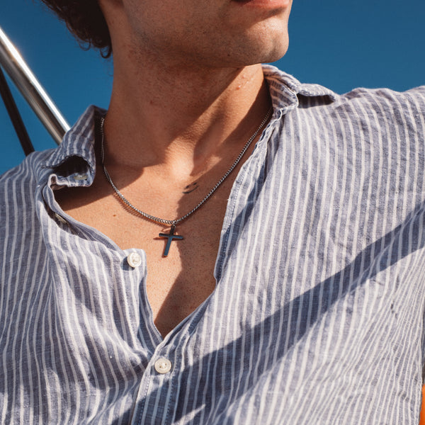 Cross Necklace - Silver Colored