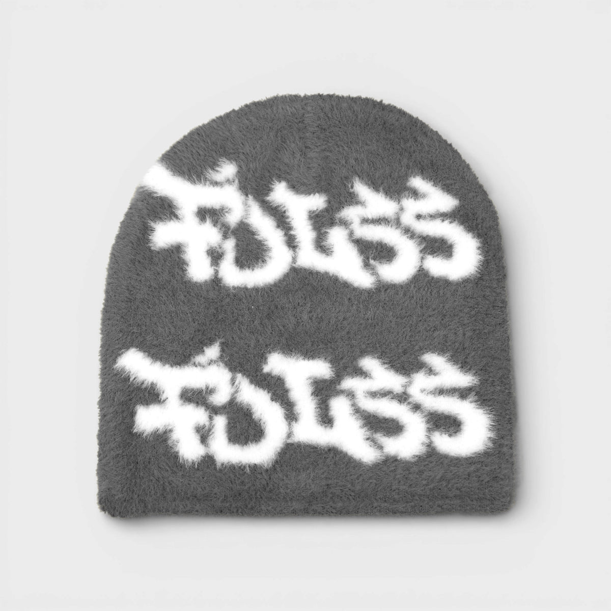 Grå beanie med hvid Fdlss tekst