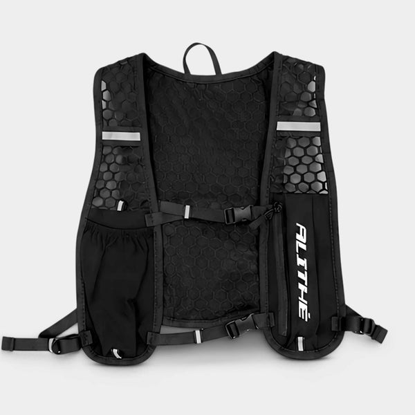 Sort løbevest Blackout fra Atlithé med refleksbånd og ergonomisk design