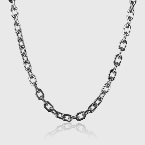 Helios Chain sølv halskæde til mænd i stål, 6 mm tyk kæde