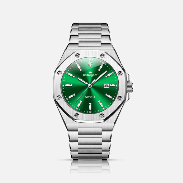 Bellargent Imperium herreur med grøn urskive og stållænke