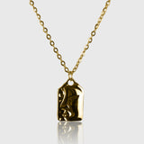 Mask Necklace – Statement necklace in gold-plated steel for men