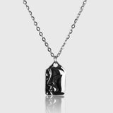 Mask Necklace – Silver-colored statement necklace for men 3 mm