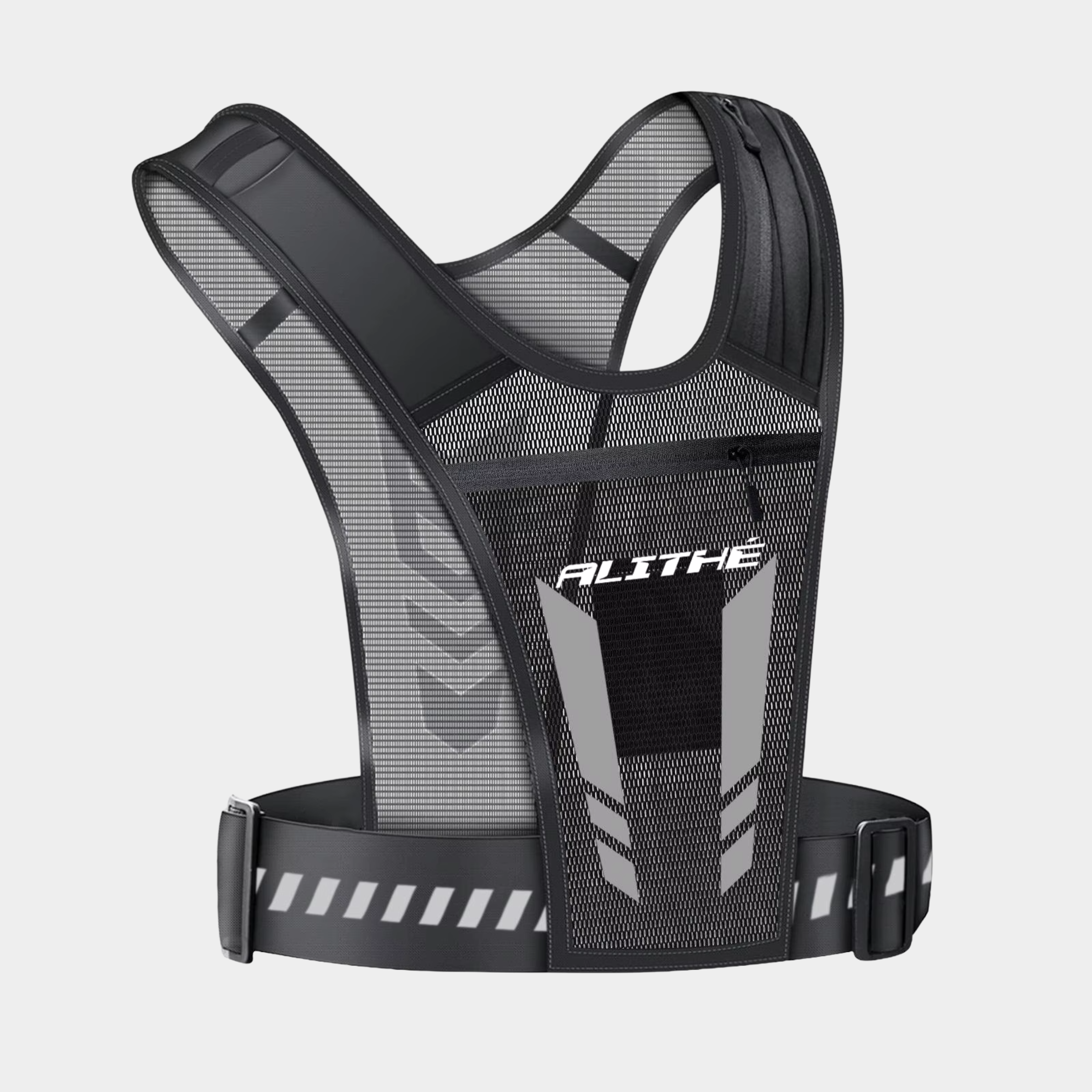 Atlithé Agility løbevest i sort med reflekterende detaljer