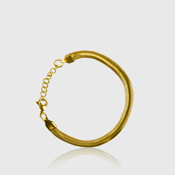 Guldbelagt slangekæde armbånd med justerbar lås