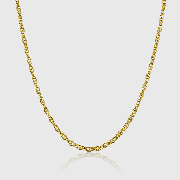Guldbelagt rope chain halskæde i 18 karat guld