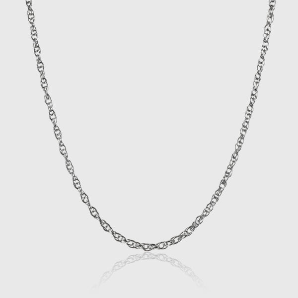 Sølvfarvet rope chain halskæde