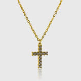 Shiny Cross Necklace – 18K Gold Cross Necklace for Men Masculine Look