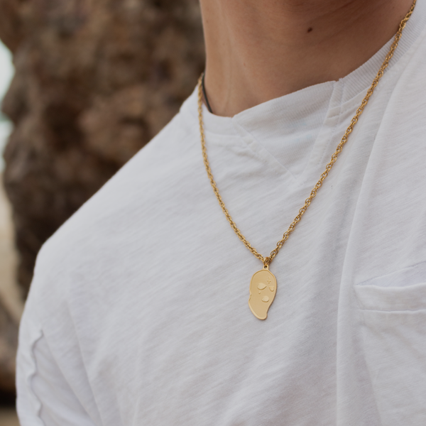 Ski Mask Necklace - 18k Gold Plated