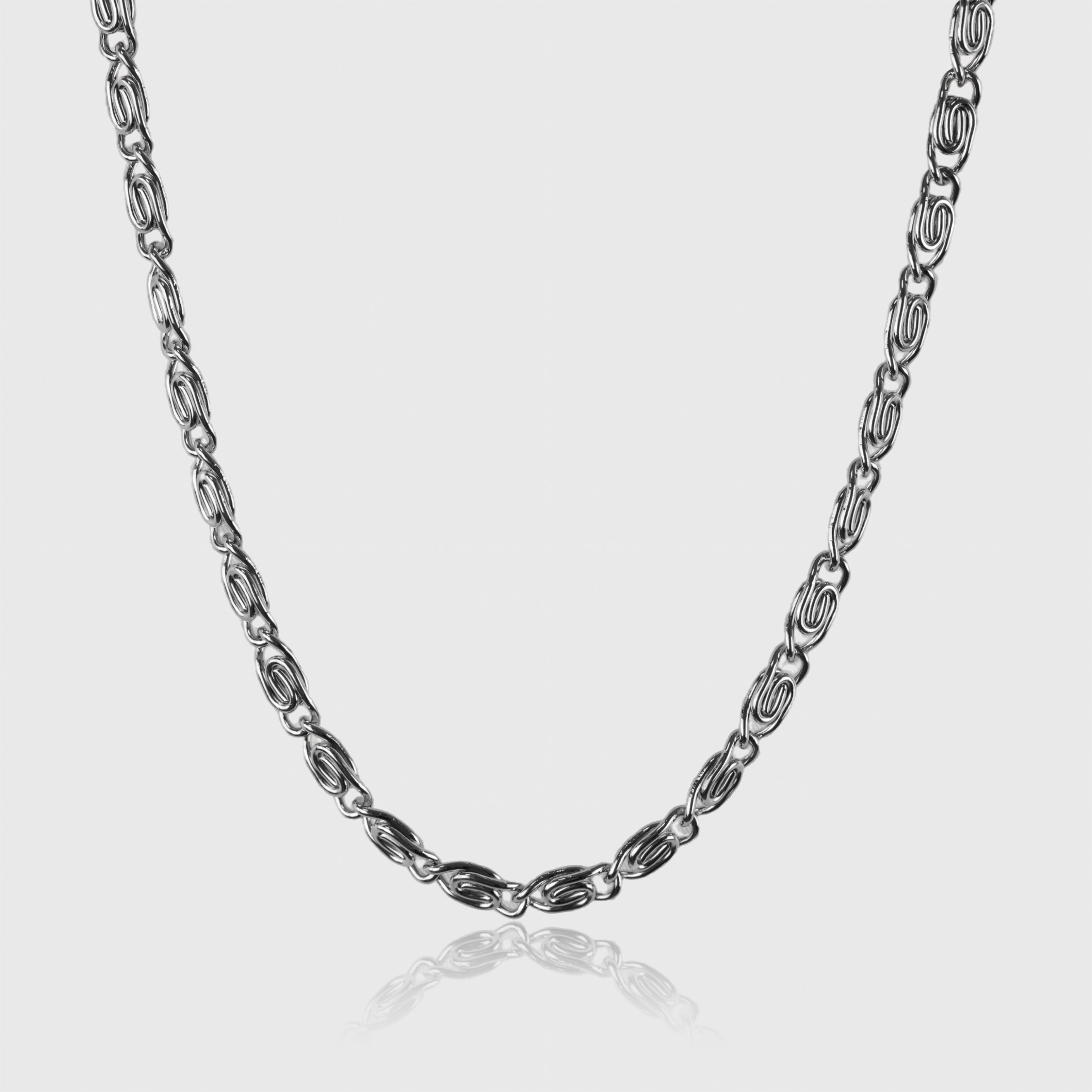 Spinal Chain silver necklace for men with 3 mm chain in 48 cm length