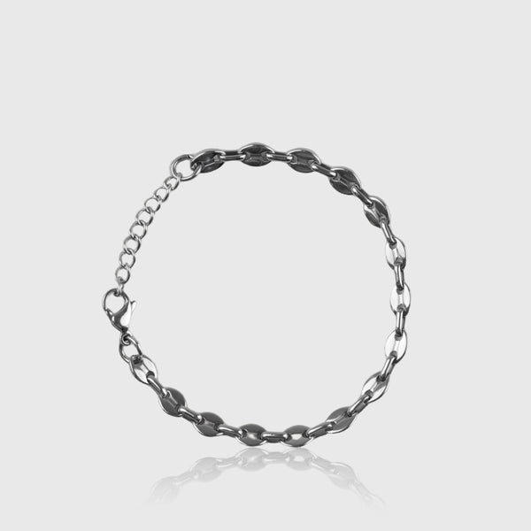 Sølv armbånd med dobbelt kæde og lås til herre