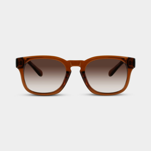Valdemar Caramel solbriller i gyldenbrun med gradient linser set forfra