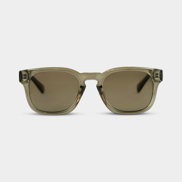Valdemar Tea solbriller i gennemsigtig beige stel set forfra