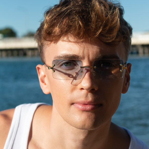 solbriller med gråt glas til mænd