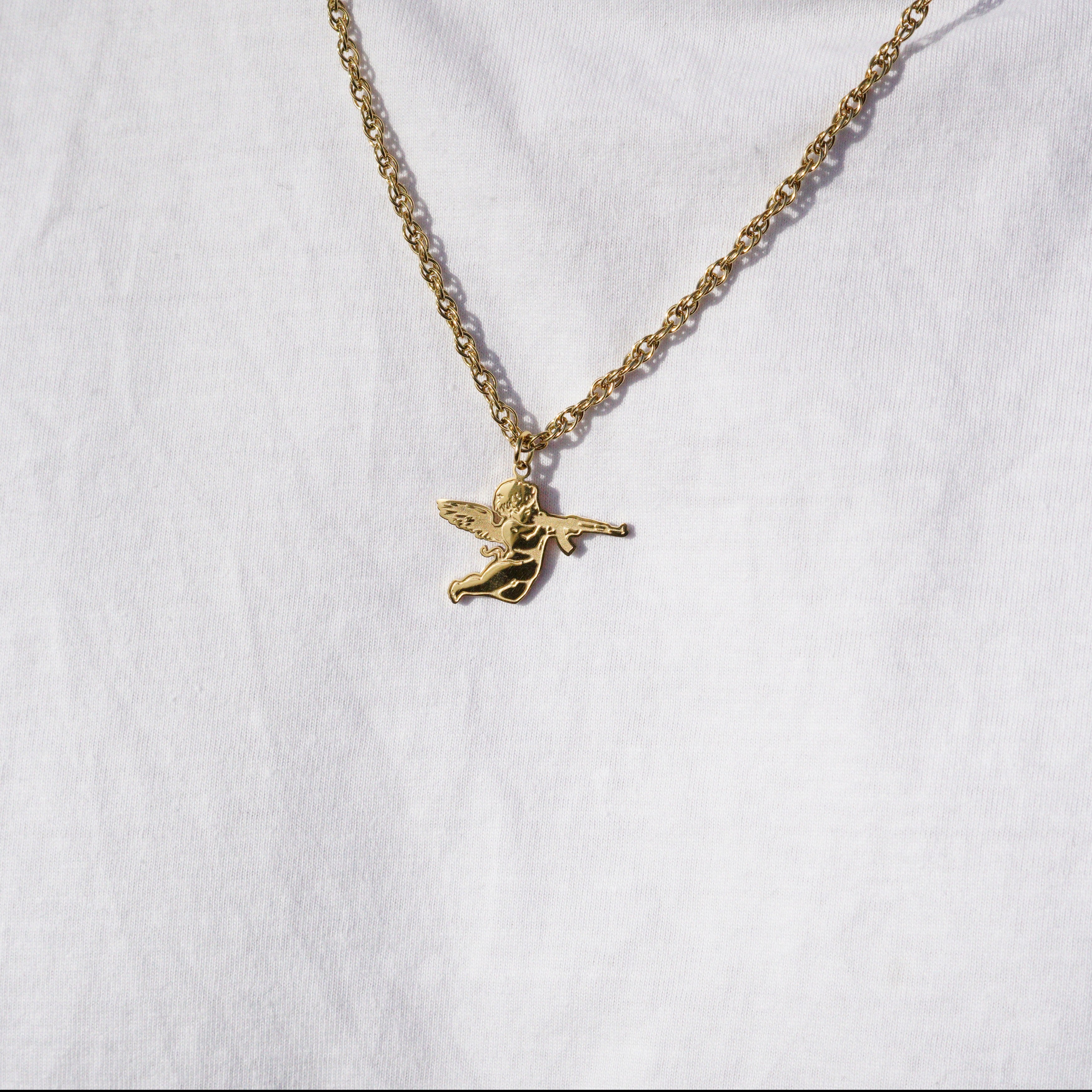 AK-47 ANGEL NECKLACE - GOLD