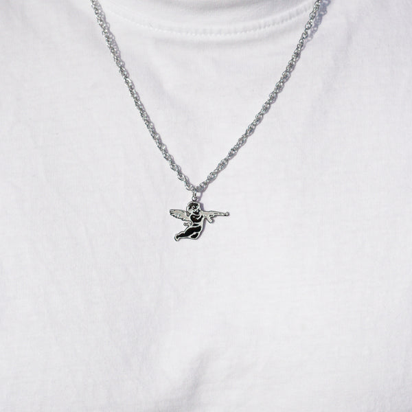 Ak-47 Angel Necklace - Silver