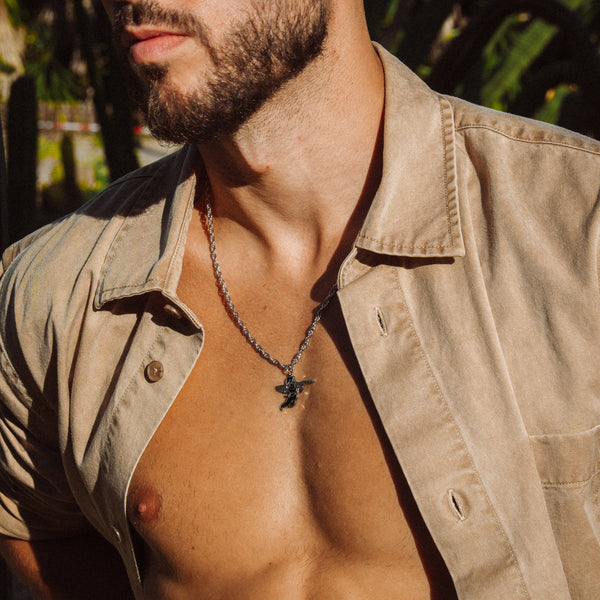 Ak-47 Angel Necklace - Silver