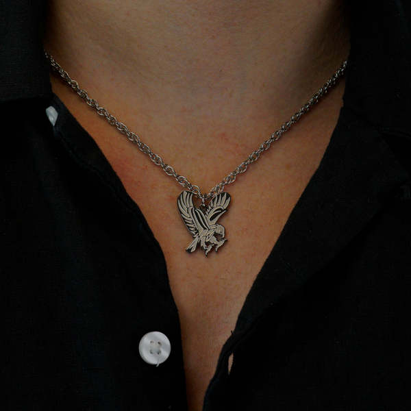 Eagle Necklace - Silver Colored